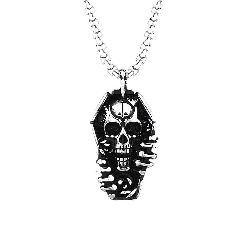 Wholesale Fashion  Hip-Hop Necklace for Men, Personalized Punk Style Steel Chain Pendan