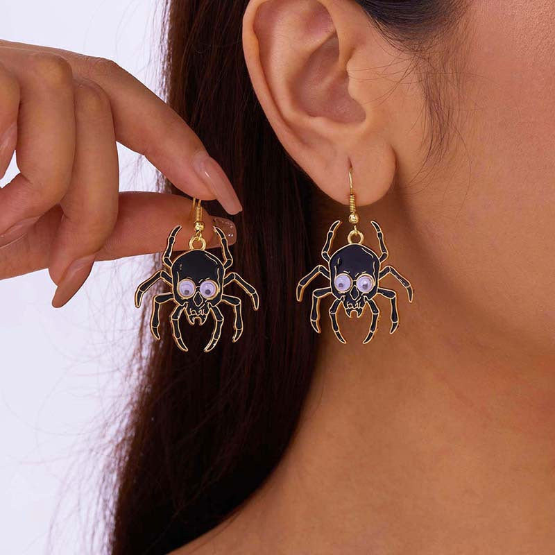Wholesale Dark Style Halloween Skull Spider Skeleton Pumpkin Earrings