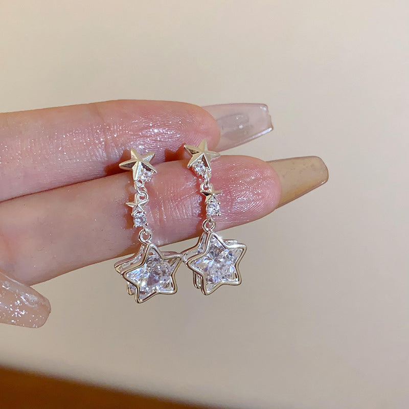 Wholesale Diamond Butterfly Flower Five Pointed Star Tassel Alloy Earrings