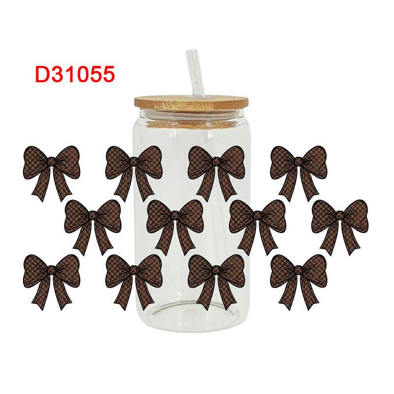 Wholesale colorful bow  16oz Cup UV DTF Wraps