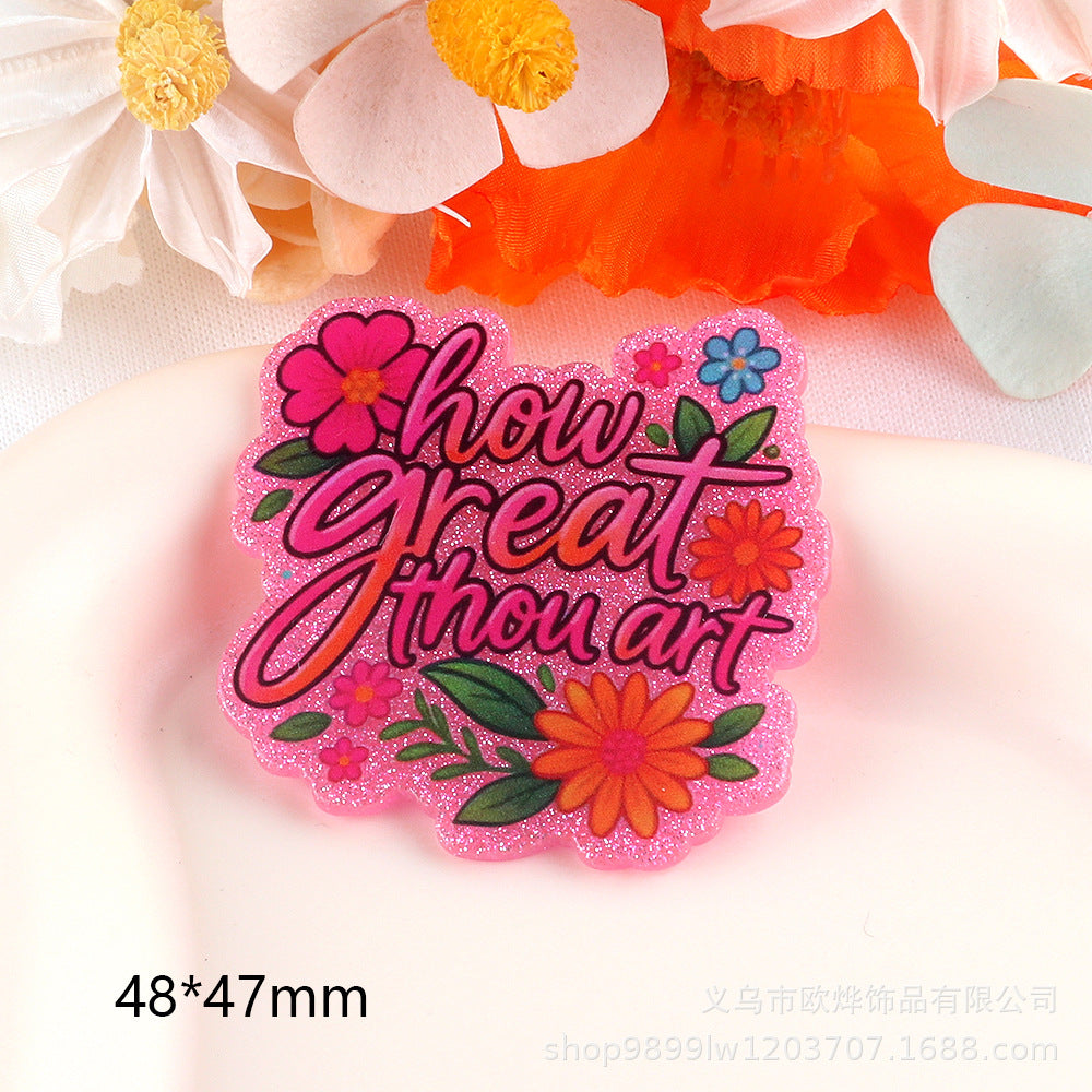 Wholesale 10pcs Cartoon letter pencil cute accessories acrylic