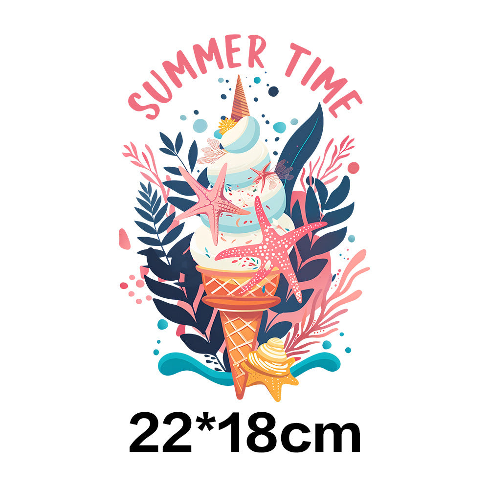 Wholesale 10pcs Summer Tropical Ice Cream UV DTF Ready to Press Transfers Wraps