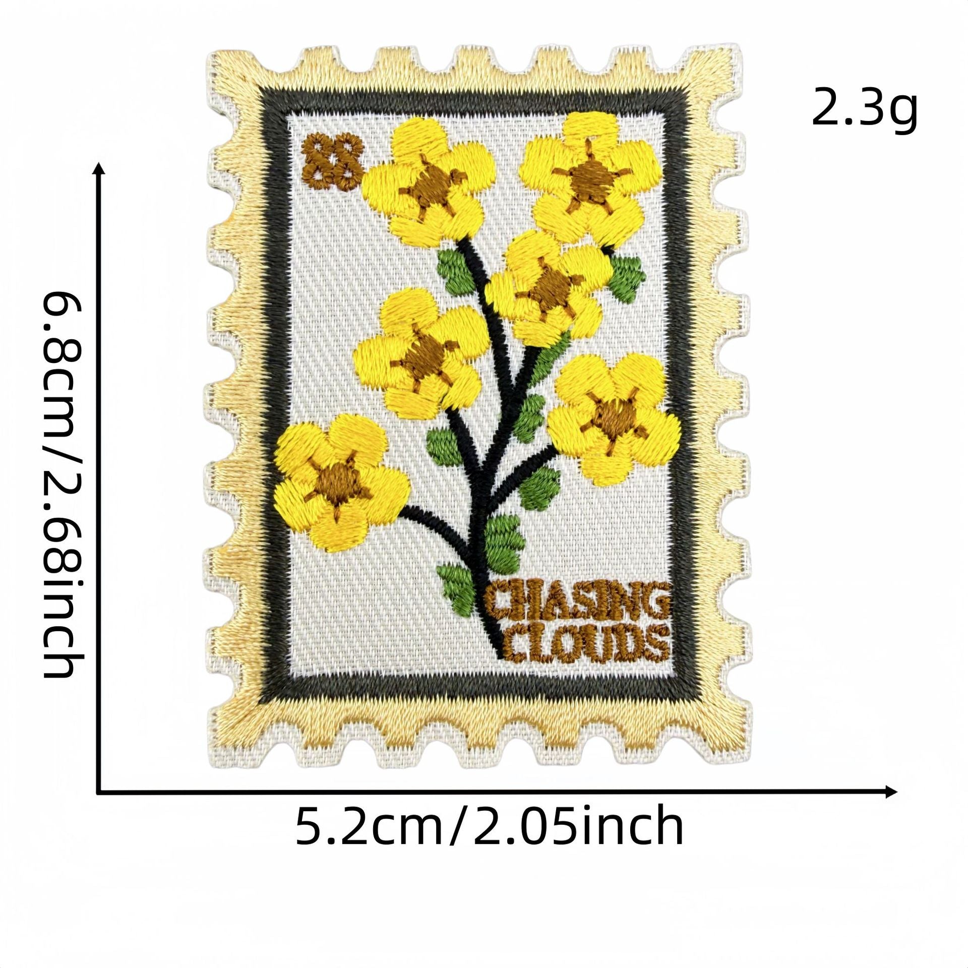 Wholesale Retro Floral Embroidery Patches Stamp Design Square Badges Set Of 8 Sew On Applique For Clothing DIY Home Decor