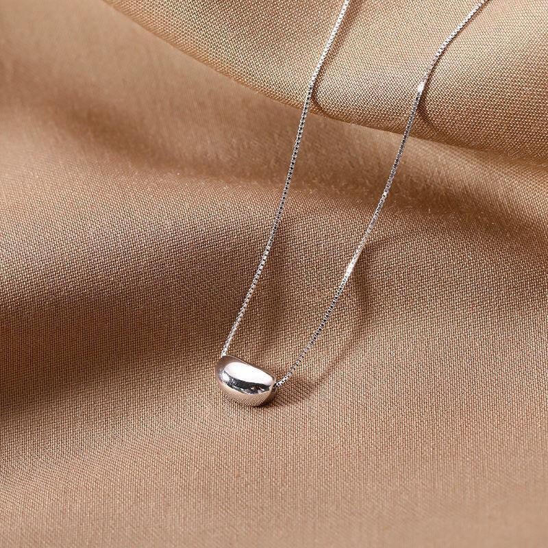 Wholesale s925 sterling silver lovesick bean necklace women's minimalist wind Net red bean clavicle chain Valentine's Day gift