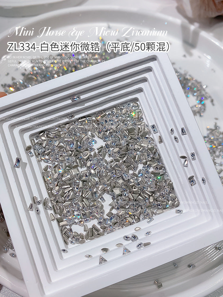 Wholesale 5A Mini Flats Bottom Micro Zirconium Flash Zircon Diamond Nail Stickers
