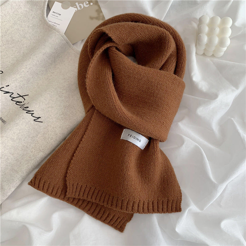 Wholesale Solid Color Soft Autumn and Winter Warm Knitted Scarf