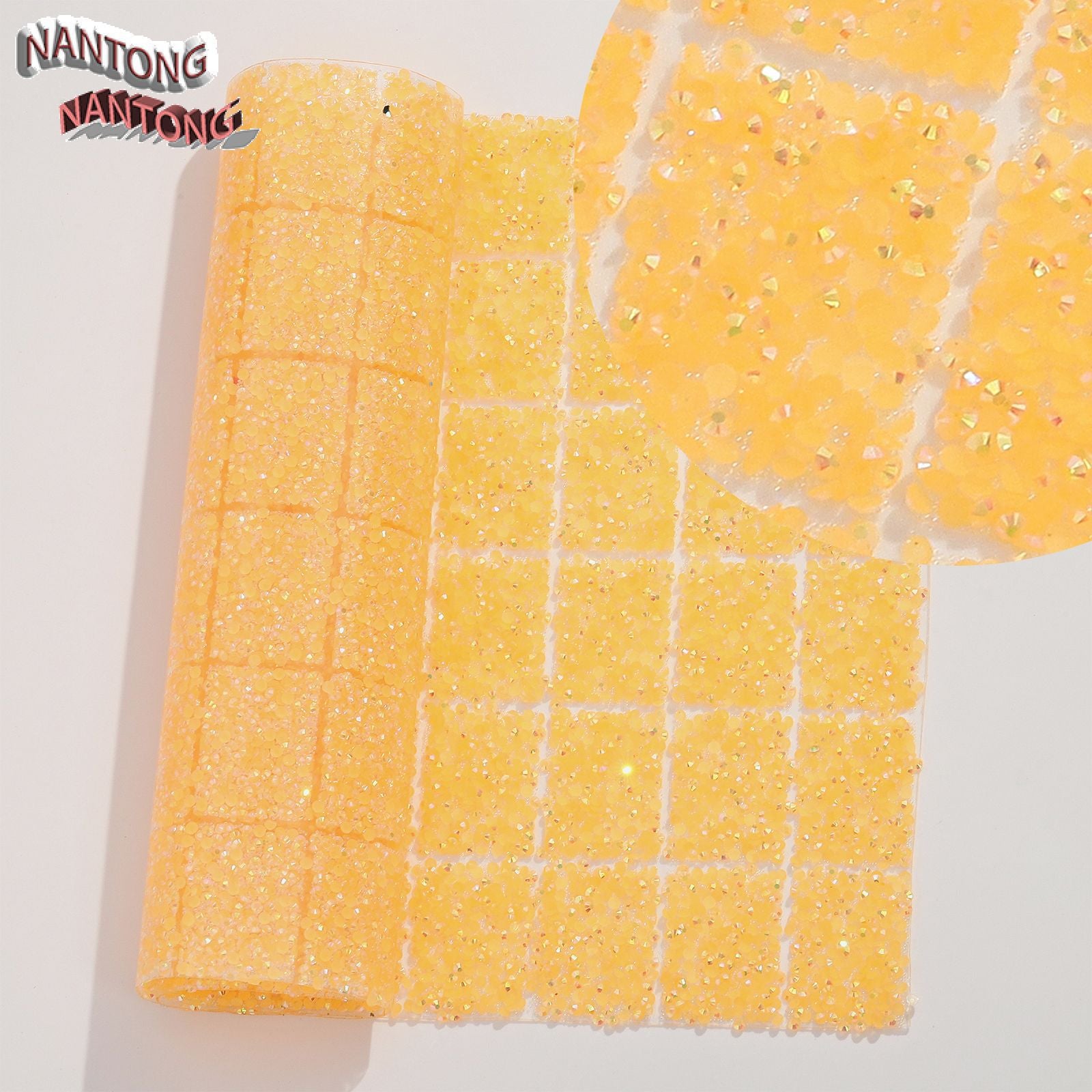 Wholesale Flat bottom round hot-drill hot melt adhesive stickers double-sided square diamond stickers diamond clothing diamond nail table cushion pad can wrap 78pcs pens