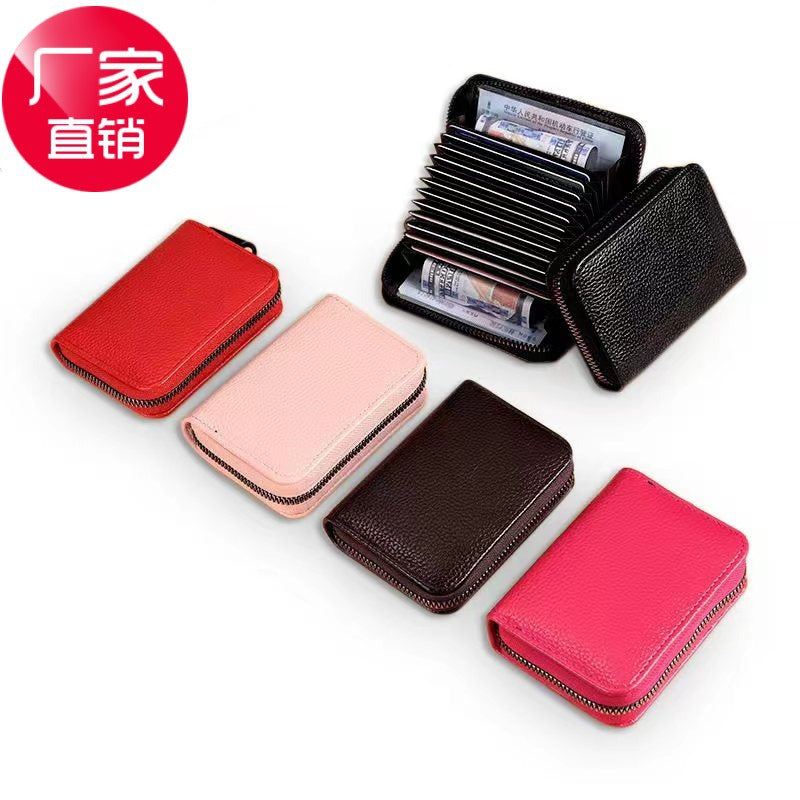Wholesale Anti-demaxing lychee pattern card holder