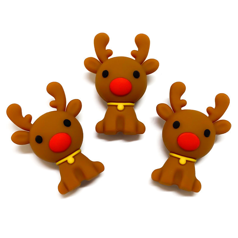 Wholesale 10pcs Christmas Cute Stereo Mini Elk Creative  Focal Beads