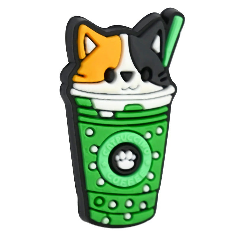 Wholesale Random 100pcs/pack    Milk Tea Cartoon Charcoal Beads  Focal Beads