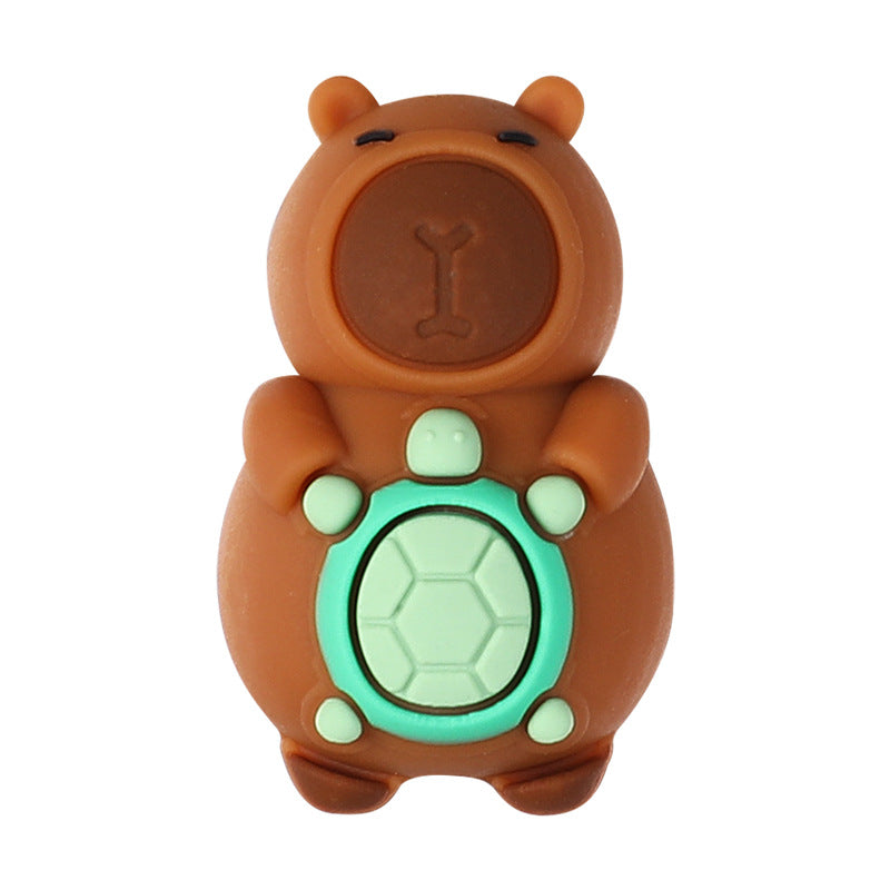 Wholesale 20pcs/pack 3D Capybara Silicone Beads Accessories Animal Glue Beads