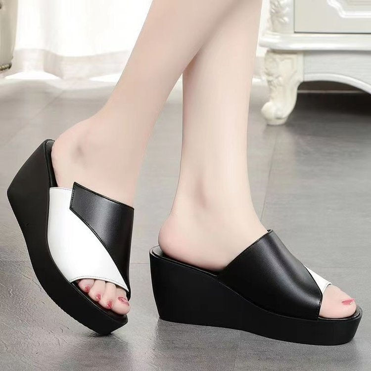 Wholesale Women's Summer Fashion Outer Wear Wedge Thick-soled Non-slip High-heeled