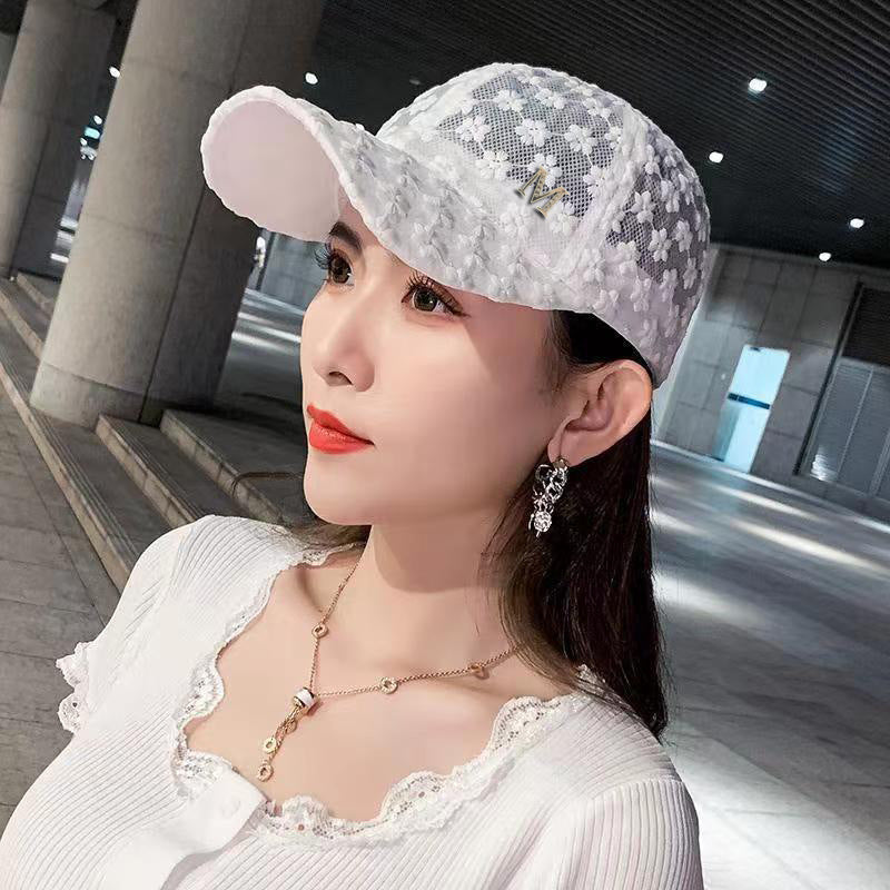 Wholesale Sunshade Lace Flower Ice Linen Baseball Caps