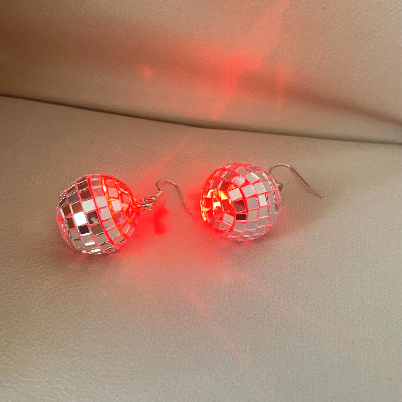 Wholesale Shaking Glowing Vintage Mirror Glass Ball Earrings