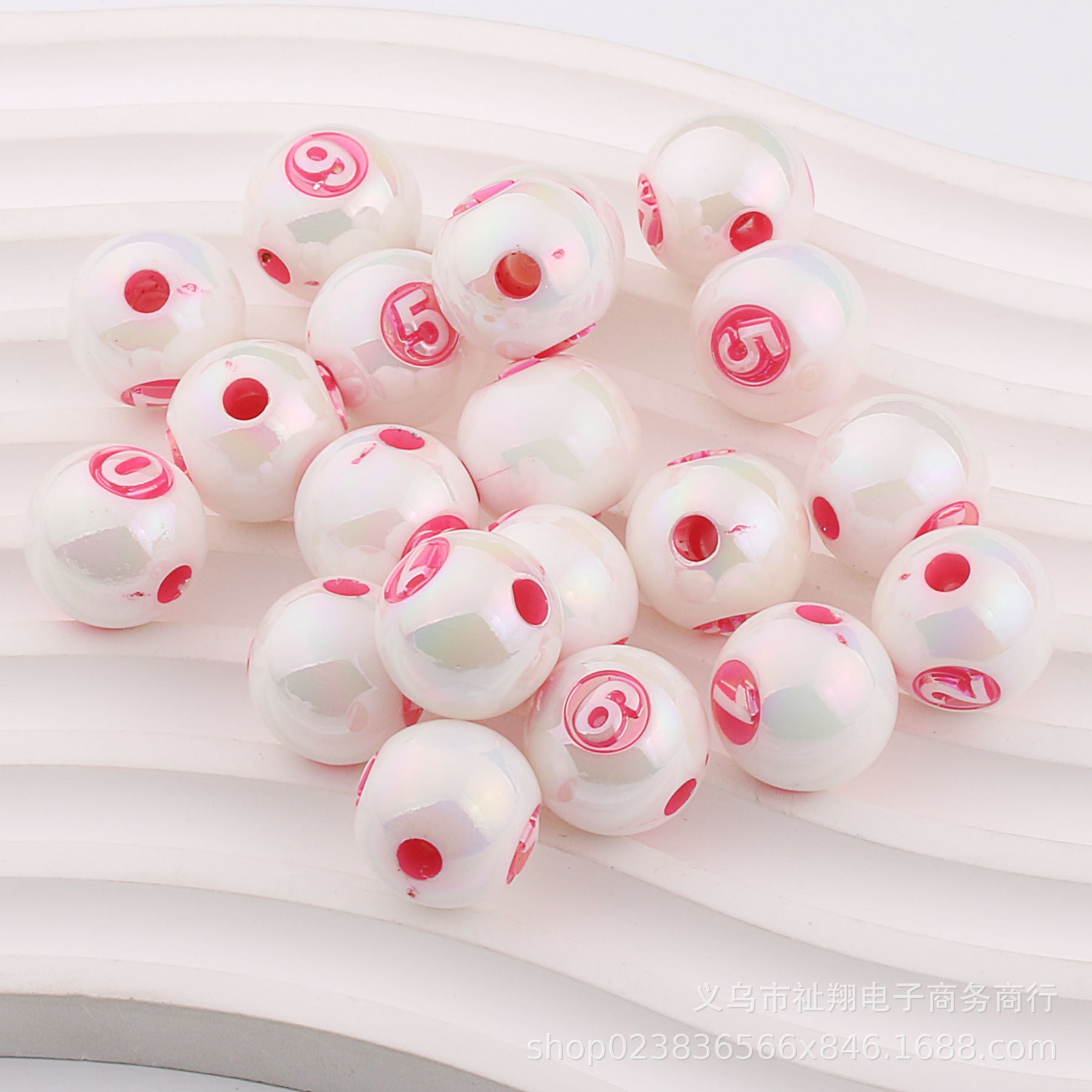 Wholesale 50pcs Mapei Color Digital UV Plating Color Straight Hole DIY Beads