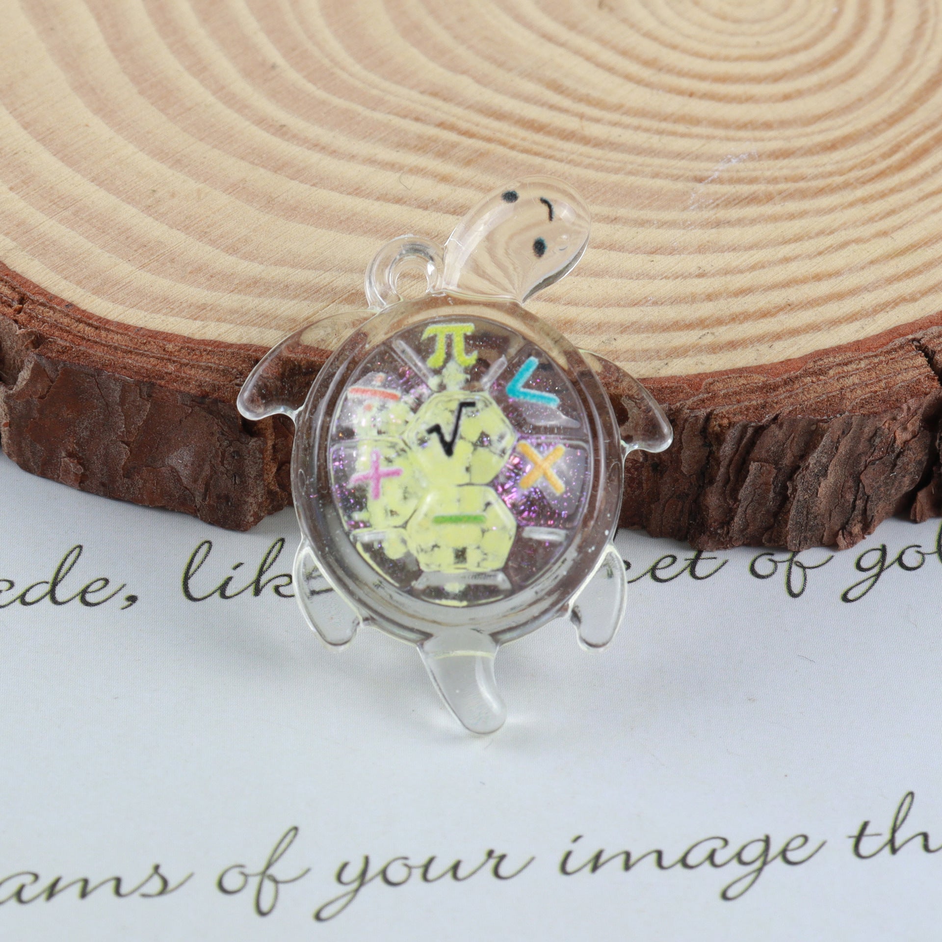 Wholesale 5pcs Cartoon Transparent Glow-in-the-dark Turtle DIY Keychain Hanging Fish Tank Acrylic Pendant