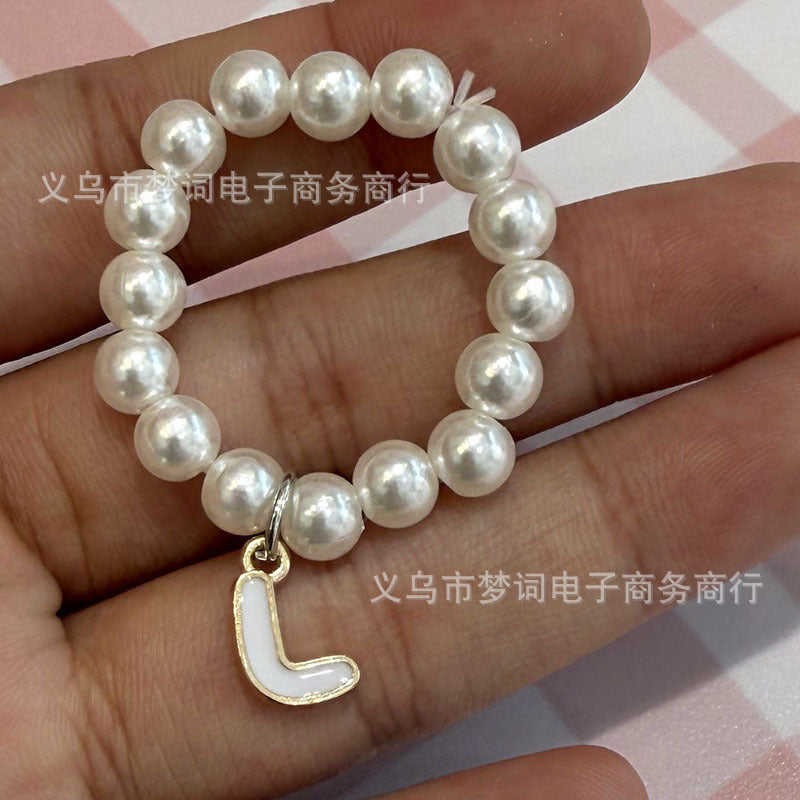 Wholesale 26 letter pearl necklace Doll Accessories