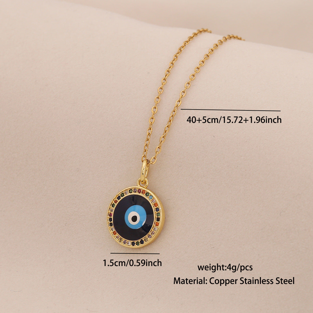 Wholesale Devil' s Eye Necklace Stainless Steel Clavicle Chain
