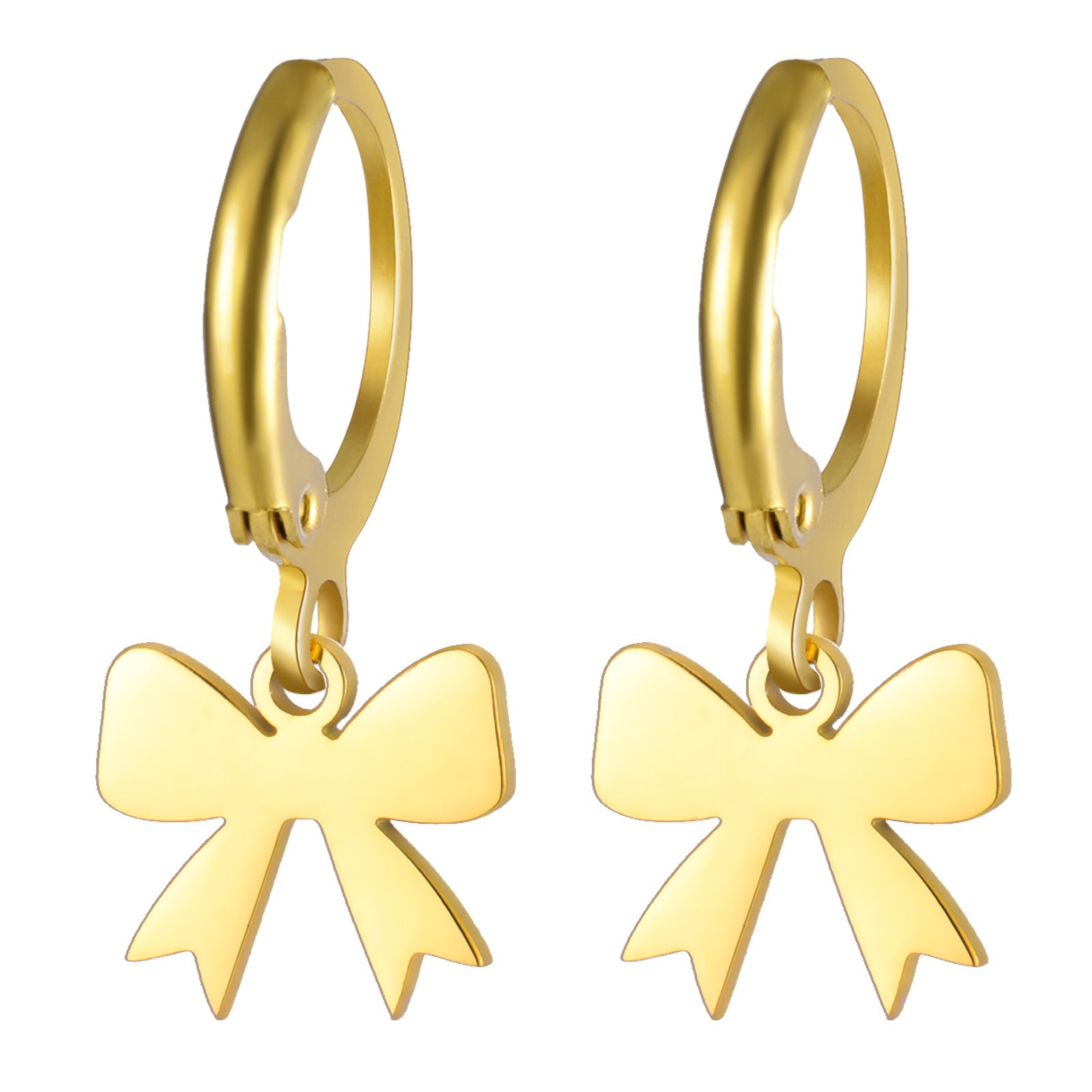 Wholesale Cute Small Bowknot Stainless Steel Women's Drop Earrings
