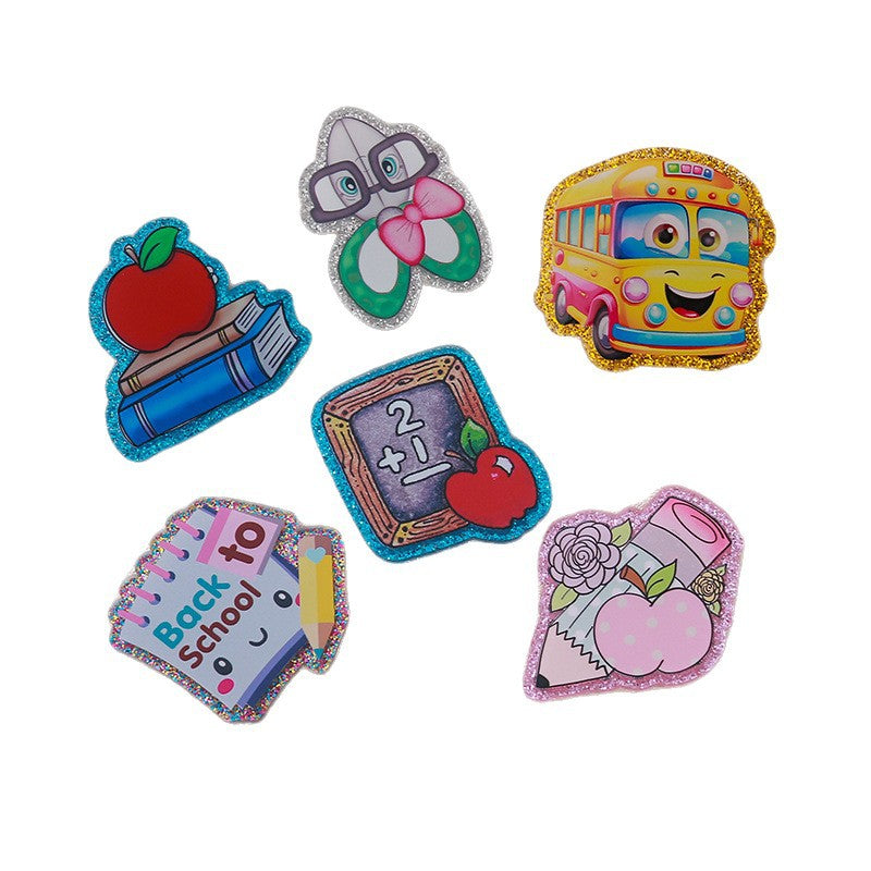 Wholesale 10pcs Cartoon DIY Acrylic Slides and Sequins Acrylic Flatback