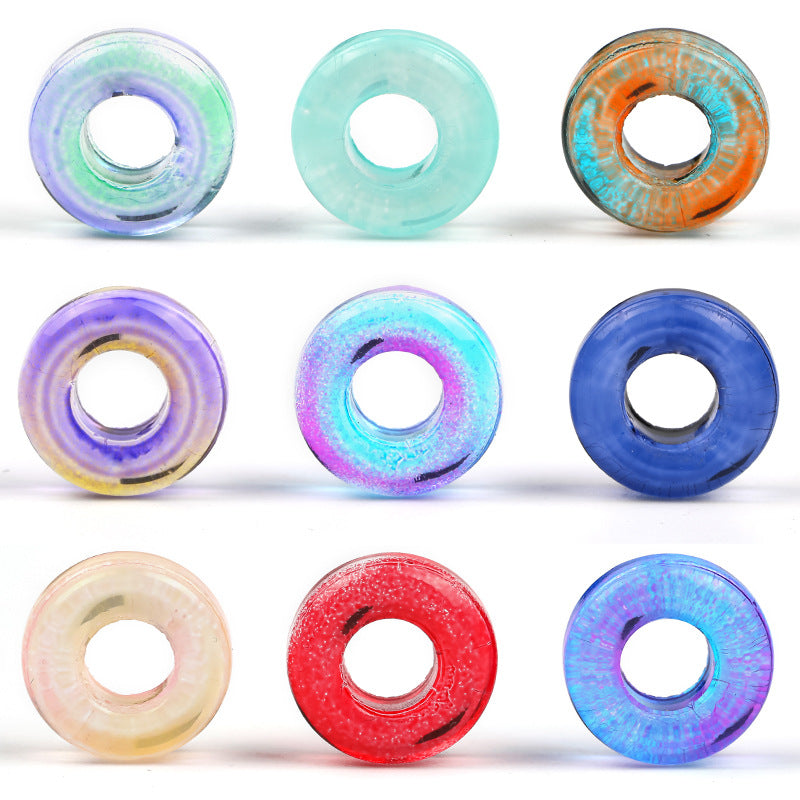 Wholesale 50pcs DIY jewelry accessories 10mm color circle glass running ring large hole beads glass beads hand string beads loose beads