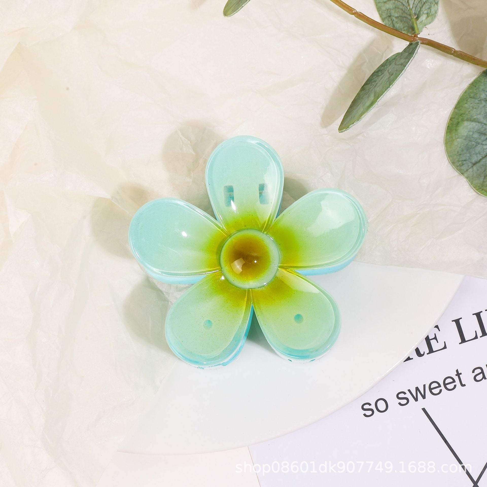 Wholesale Colorful Acrylic Egg Flower Women's Head DIY Shark Clip Hairpin Jewelry