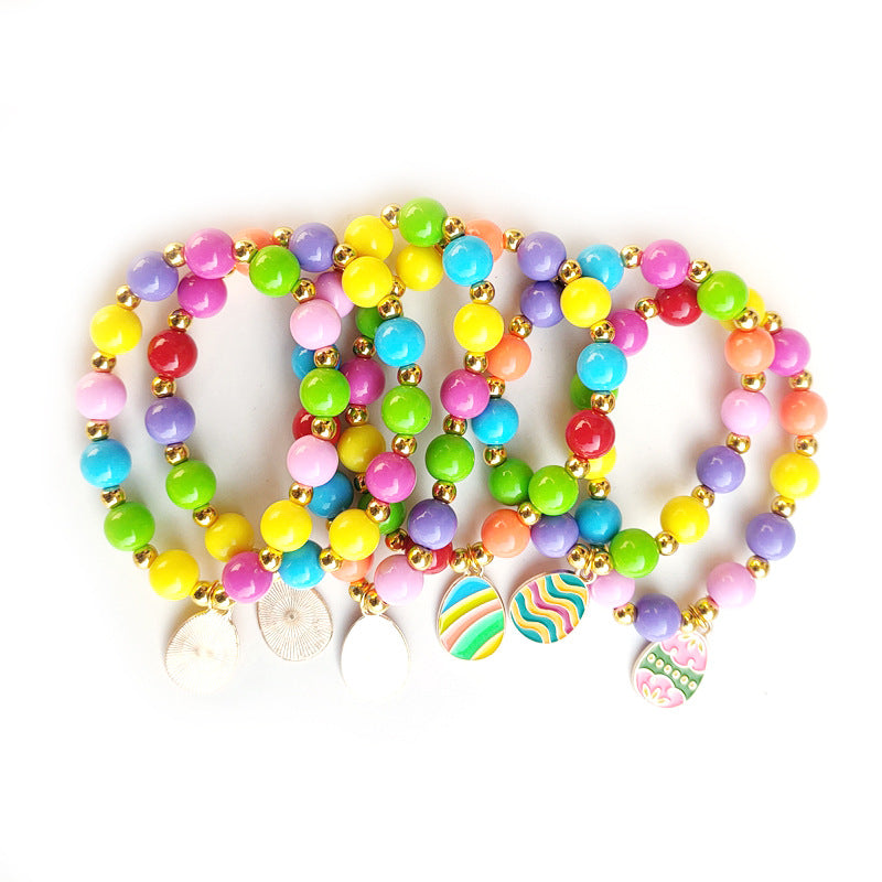 Wholesale Easter Egg Acrylic Beaded Accessories  Bracelet