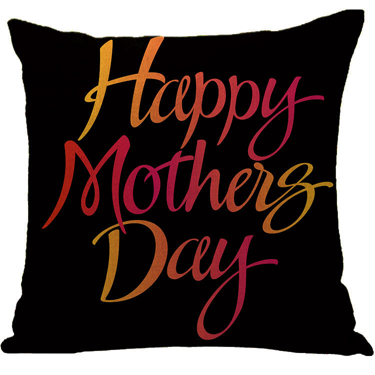 Wholesale Sofa Cushion Home Mother's Day Hug Linen Letter Print Pillowcase