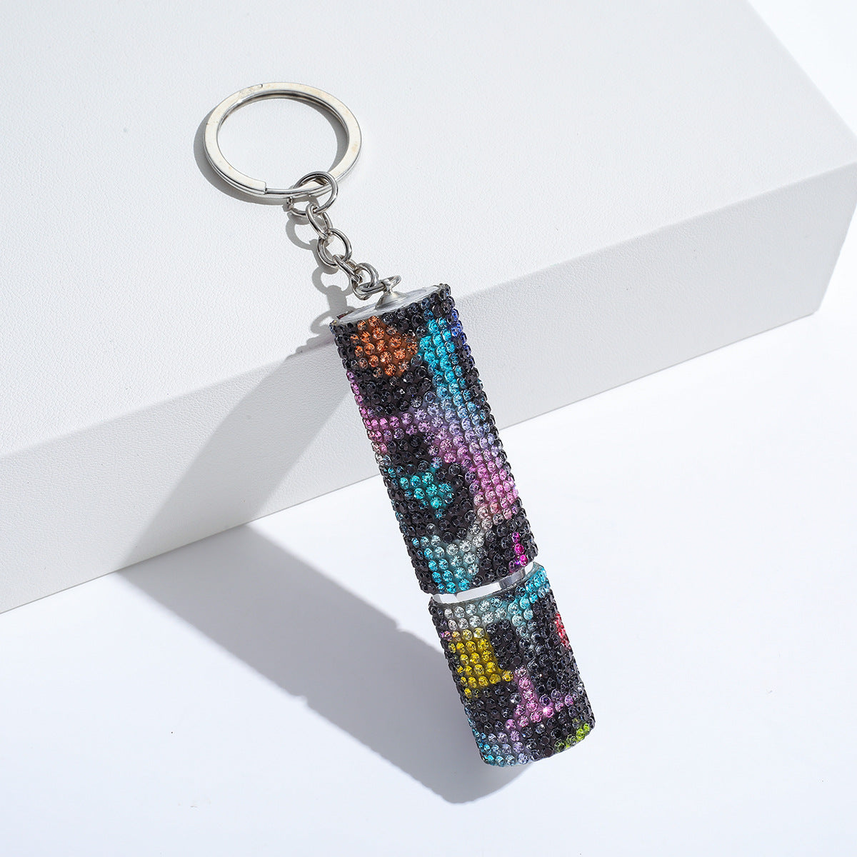 Wholesale Colorful Leopard Print Rhinestone Perfume Bottle Portable Multifunctional Keychain