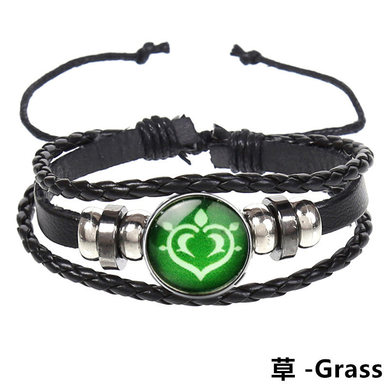 Wholesale Time Gemstone Woven Beaded Leather Bracelet