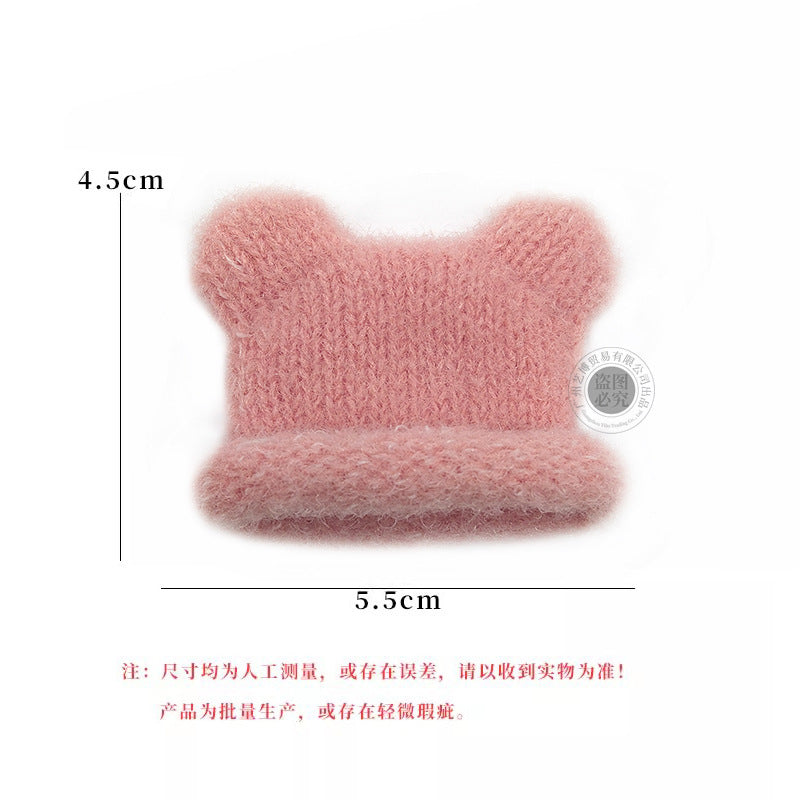 Wholesale 10pcs Plush Doll Bear Yarn Hat Doll Accessories