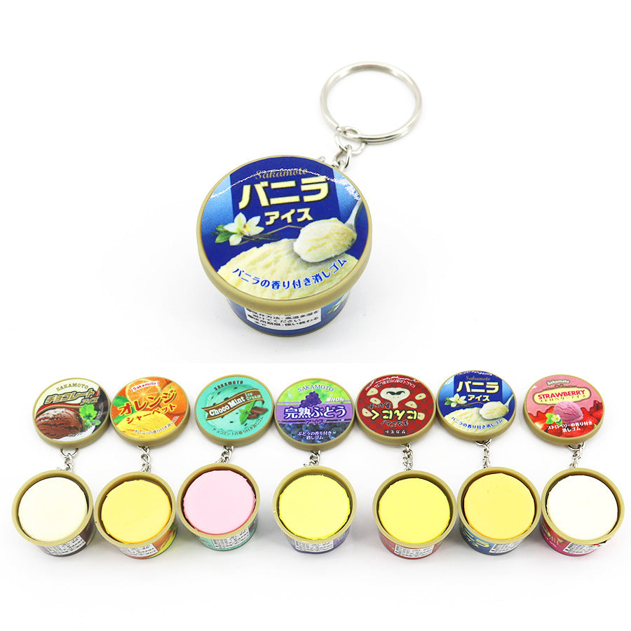 Wholesale Simulation Pinch Multi-flavor Ice Cream Keychain