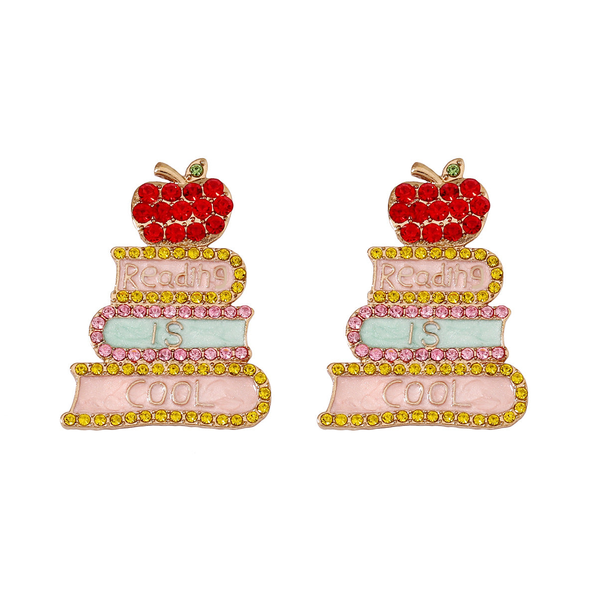 Wholesale of Diamond Alloy Earrings for Starting School Season Books