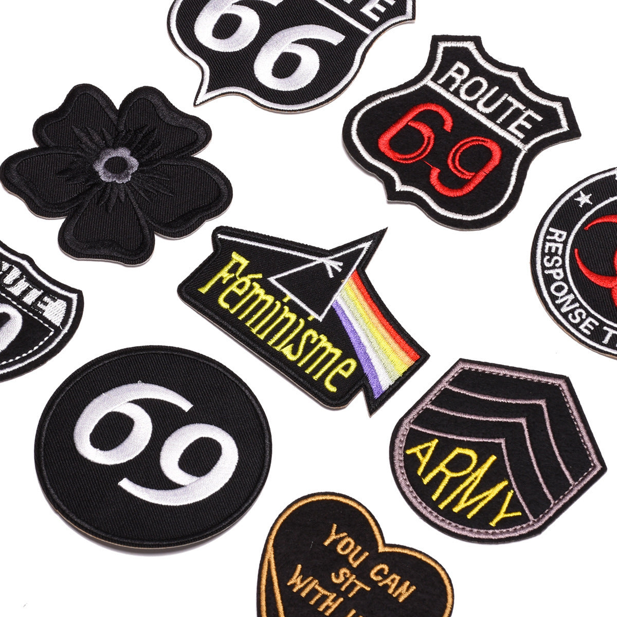 Wholesale 9Pc Embroidered Cloth Patches Set DIY Sew On Badges For Jeans ets Fashion Accessory Boutique Gift For Craft Supply Resale
