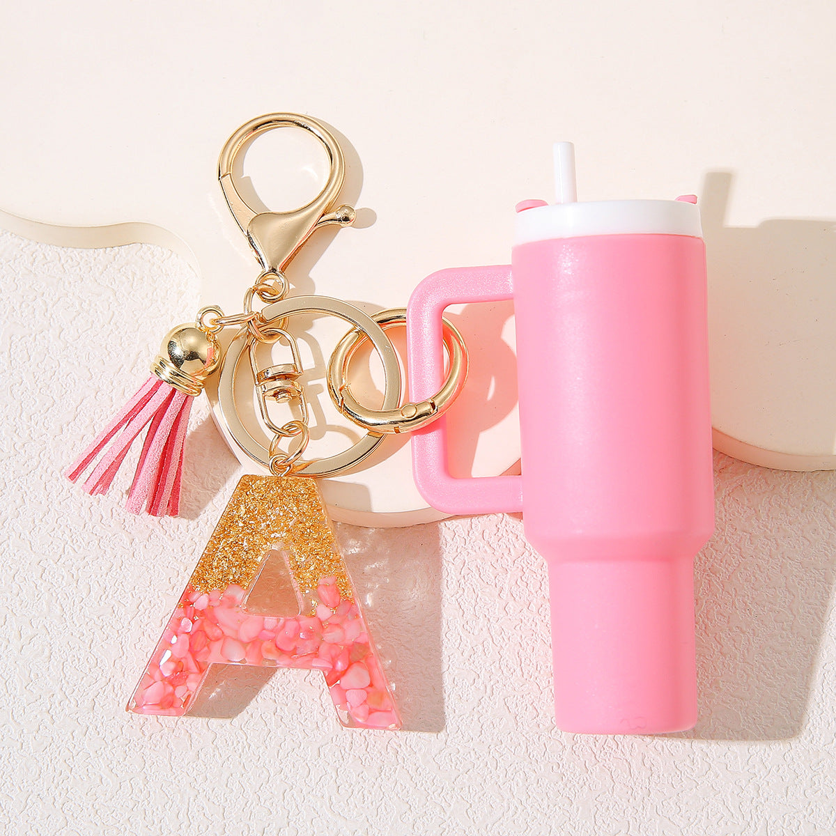 Wholesale Cute New Mini 26 Initials Ice Cup Tumbler Cup Keychain  Can Wrap Women Backpack Pendant