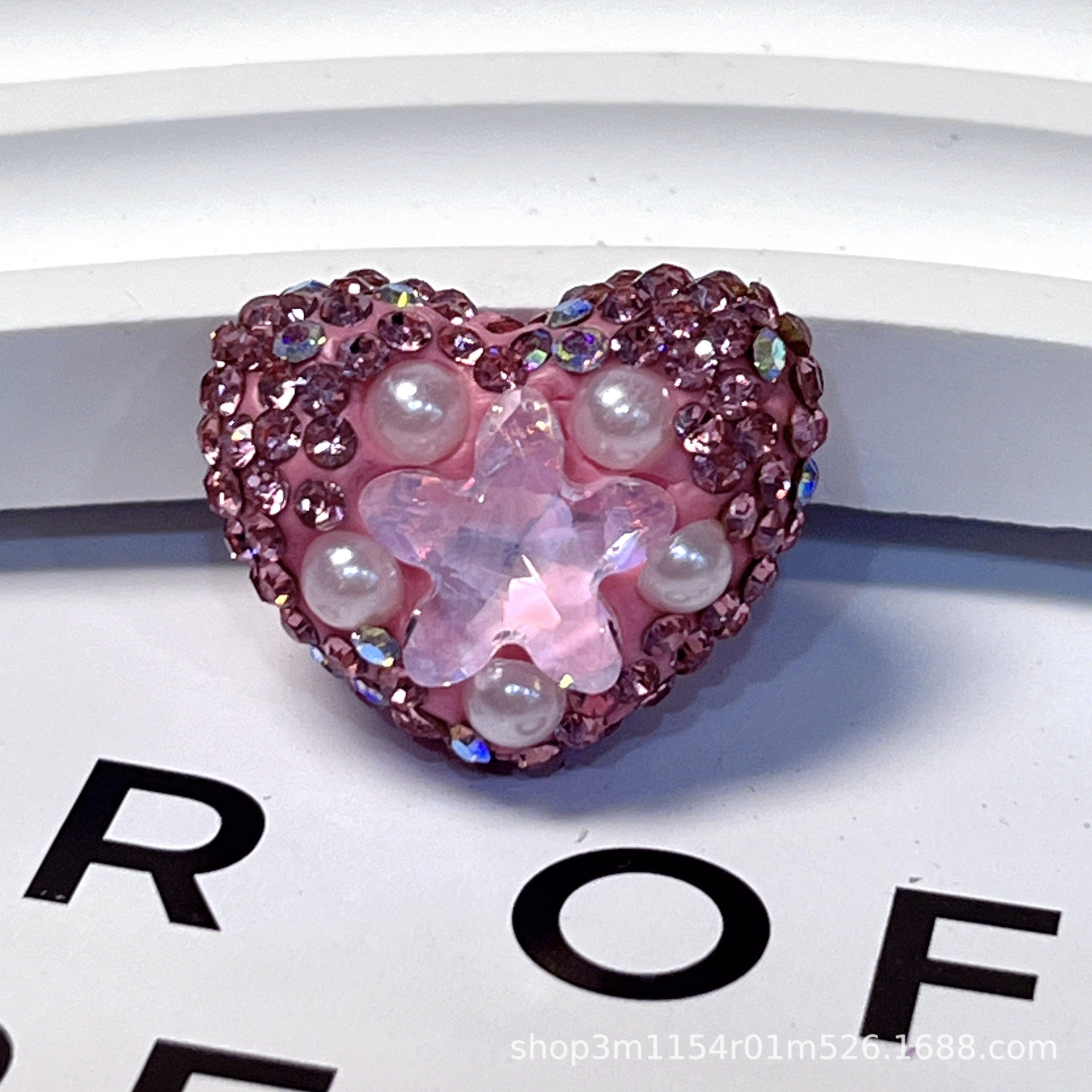 Wholesale 10pcs Double sided diamond inlaid colored soft ceramic straight hole beads