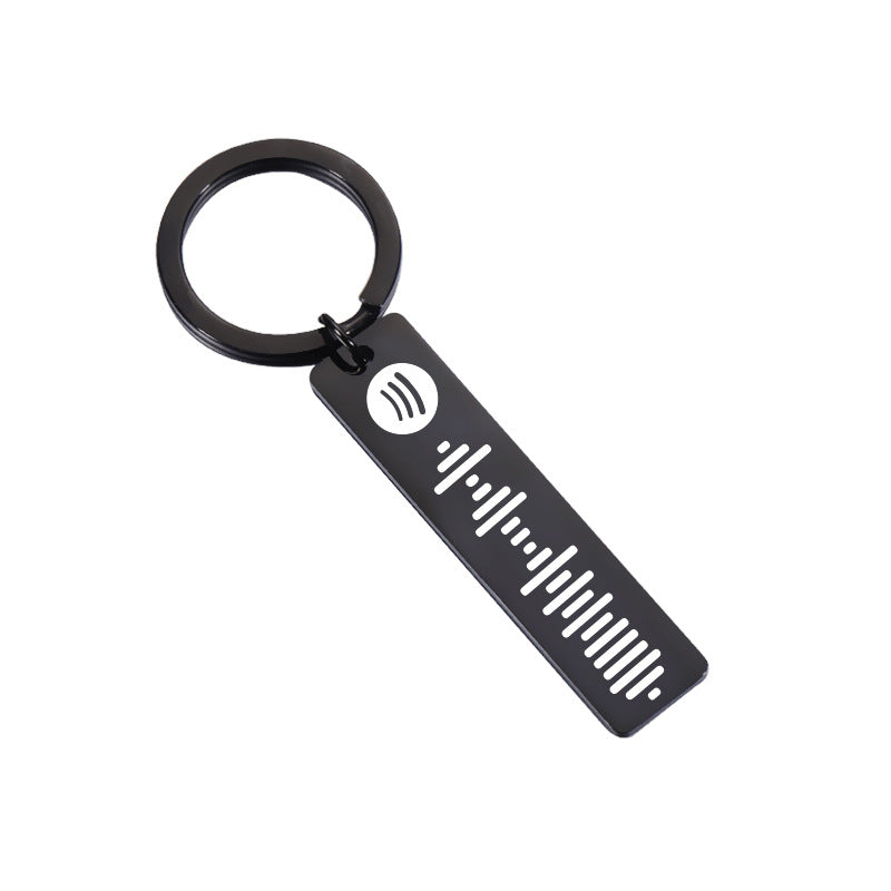 Wholesale Mirror Stainless Steel Music Keychains