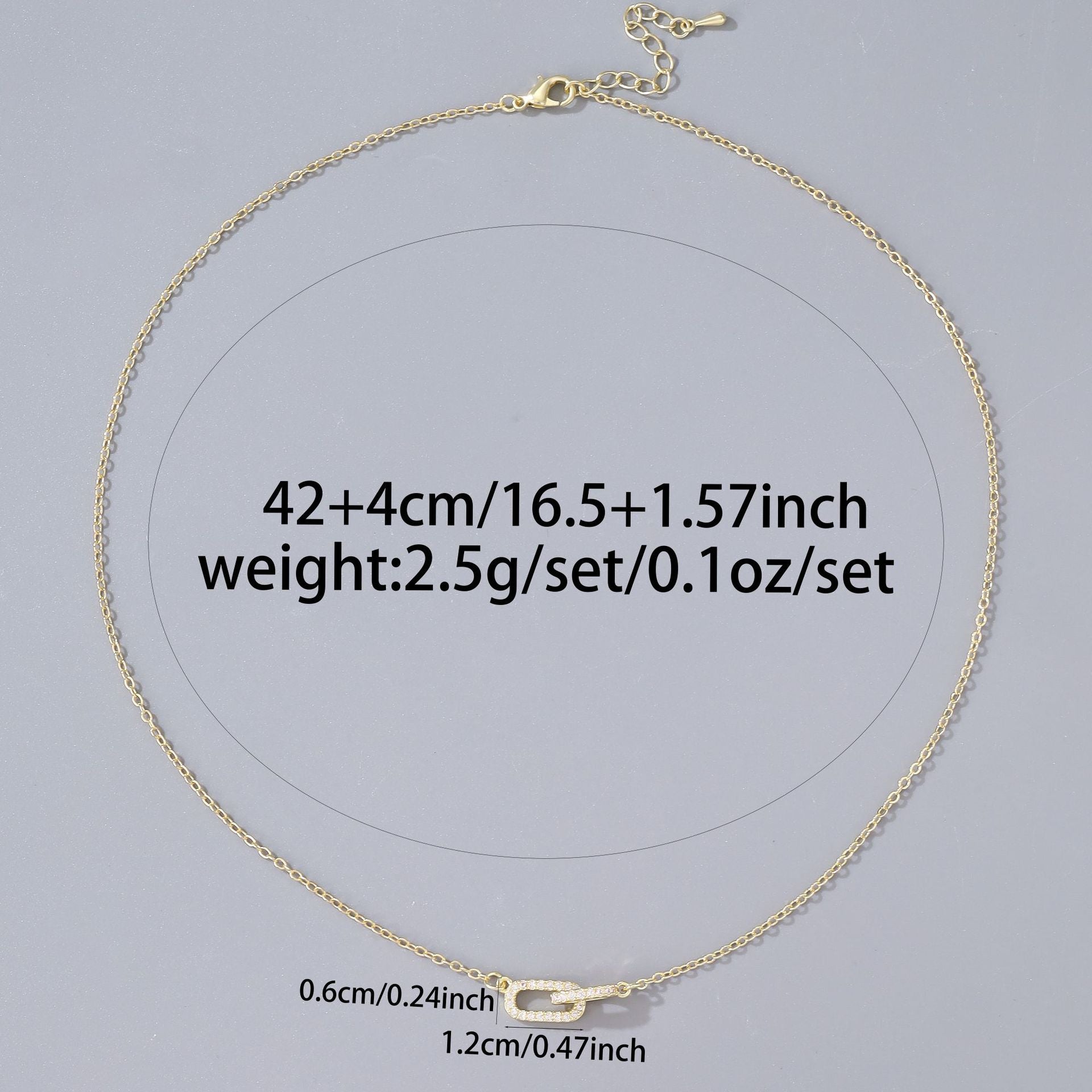 Wholesale Double Ring Geometric Zircon Collarbone Necklace Gold Tone Copper Chain Fashion Accessory For Gift Boutique Resale