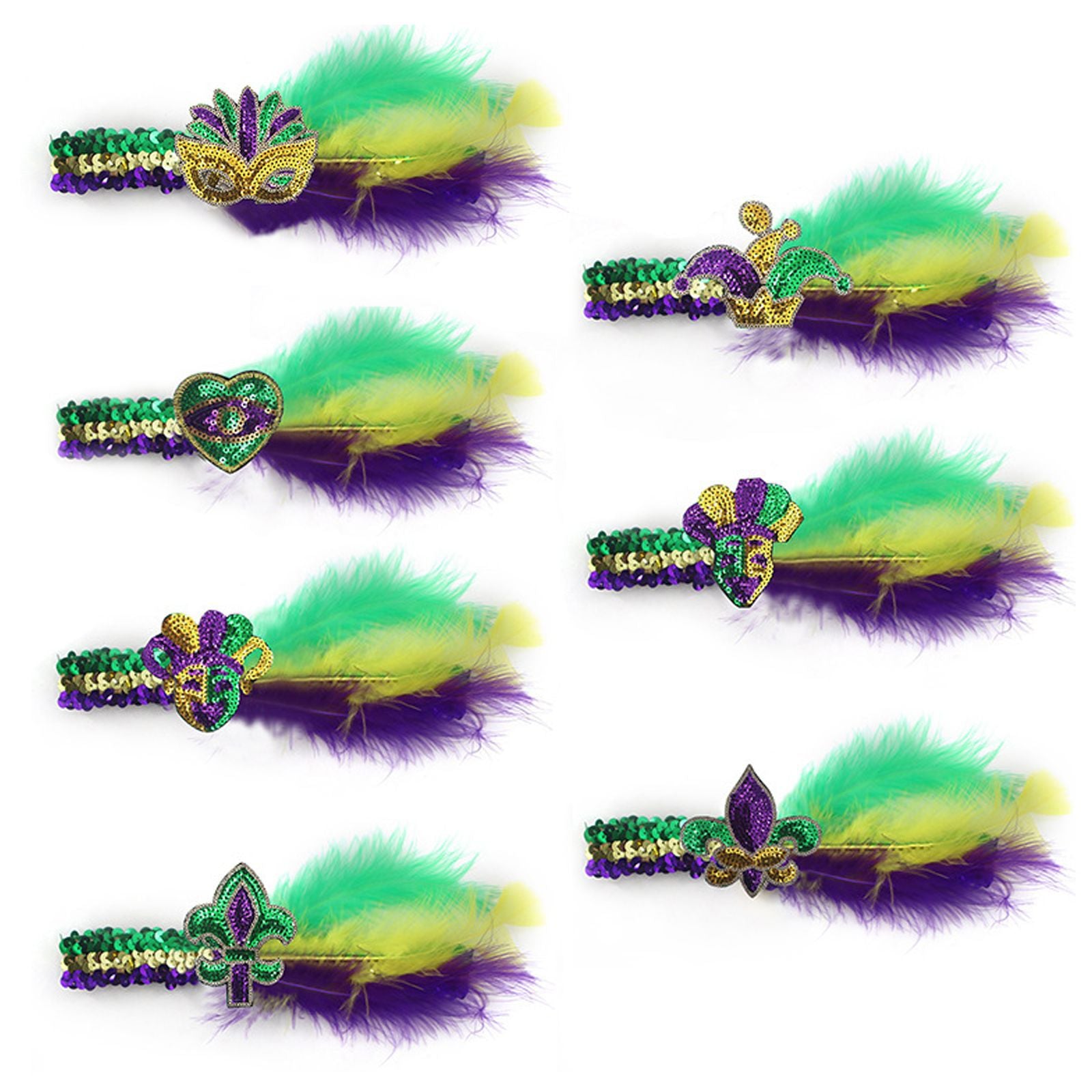 Wholesale Carnival Three Color Headband Mask Necklace Carnival Theme Carnival Prom Party