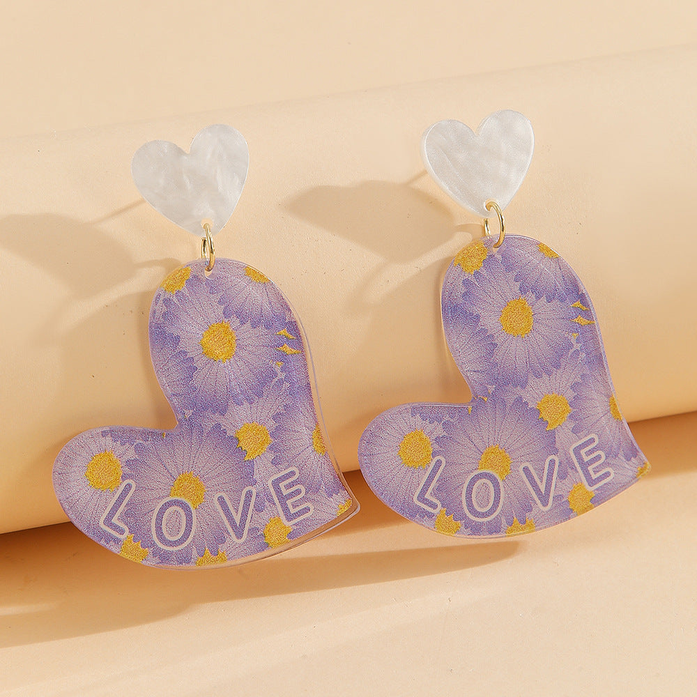 Wholesale Valentine's Day LOVE Irregular Love Acrylic Earrings