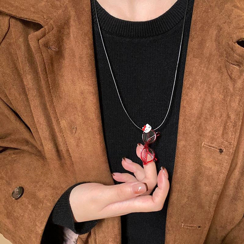 Wholesale Red hollow flower heart-shaped necklace
