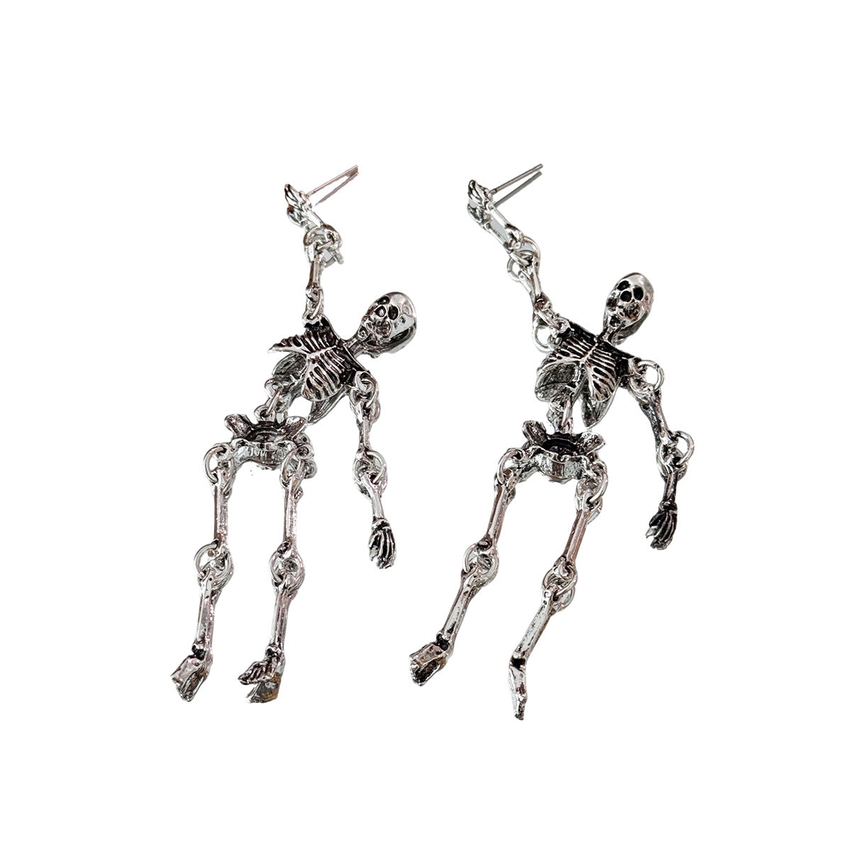 Wholesale Vintage  Skull Earrings Ancient Silver Zinc Alloy Distressed Jewelry Accessory For Party Wear