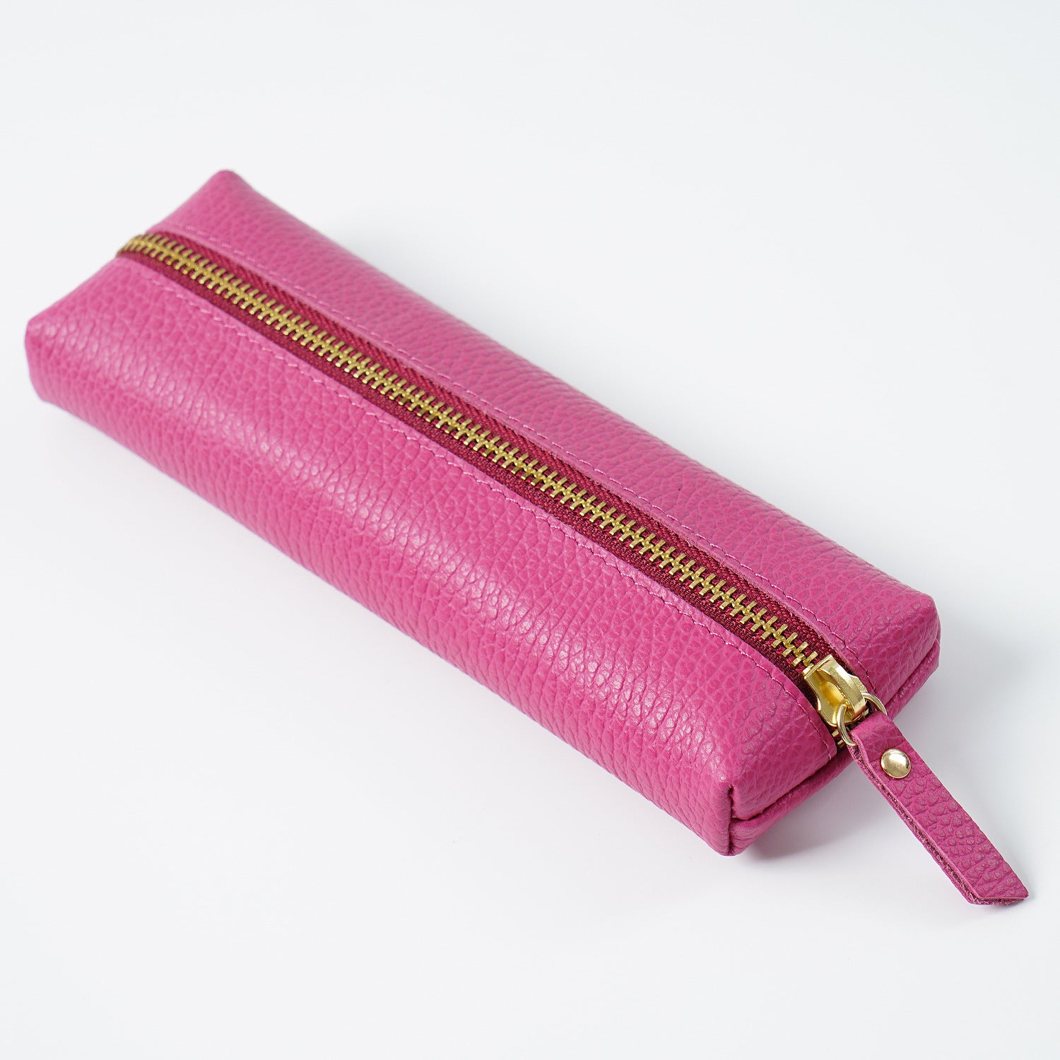 Wholesale Cowhide Lychee Pattern Pencil Bag