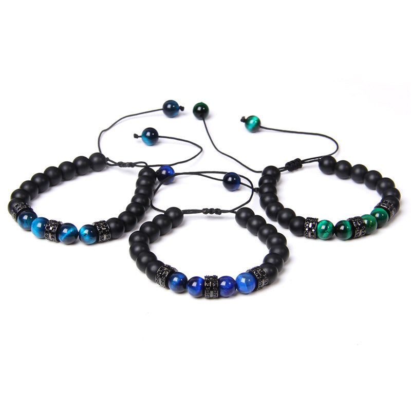 Cuentas de ojo de tigre de piedra natural al por mayor cuentas mate de micro estacionamiento tejido