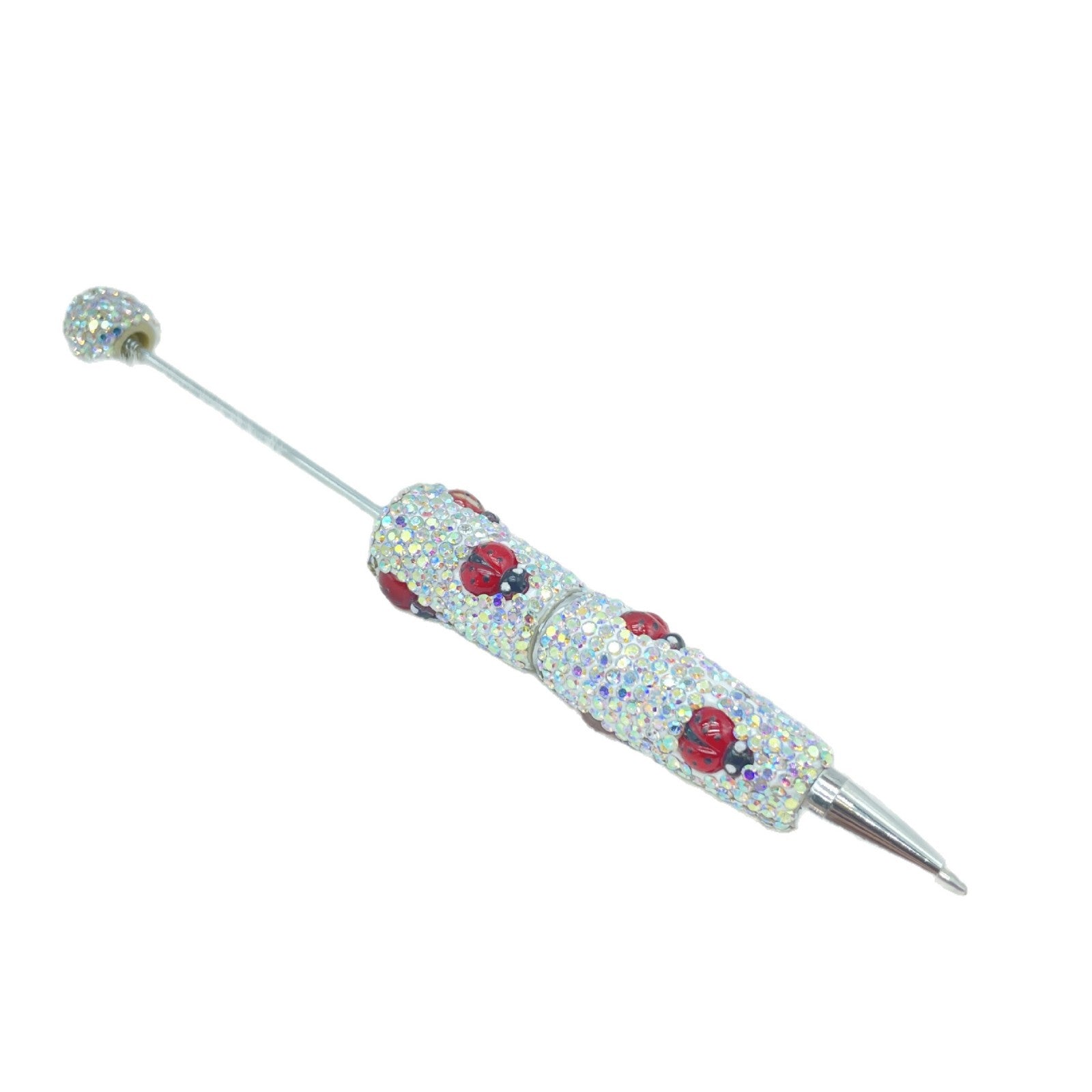 Wholesale 20pcs  Diamond-Encrusted Electroplated Ladybug DIY Fancy Beadable Pens