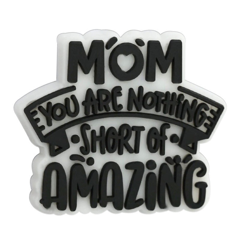 Wholesale Random 100pcs Mother's Day themed DIY pen accessories soft rubber beads