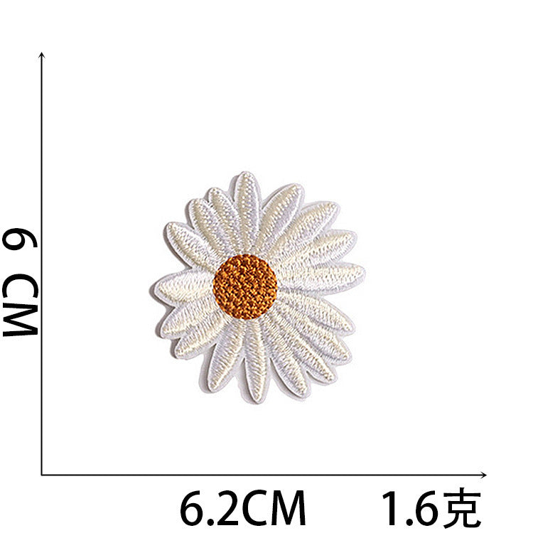 Wholesale Chic Polyester Embroidered Iron On Patches Assorted Butterfly Sunflower Designs For Clothing Craft Supply Resale