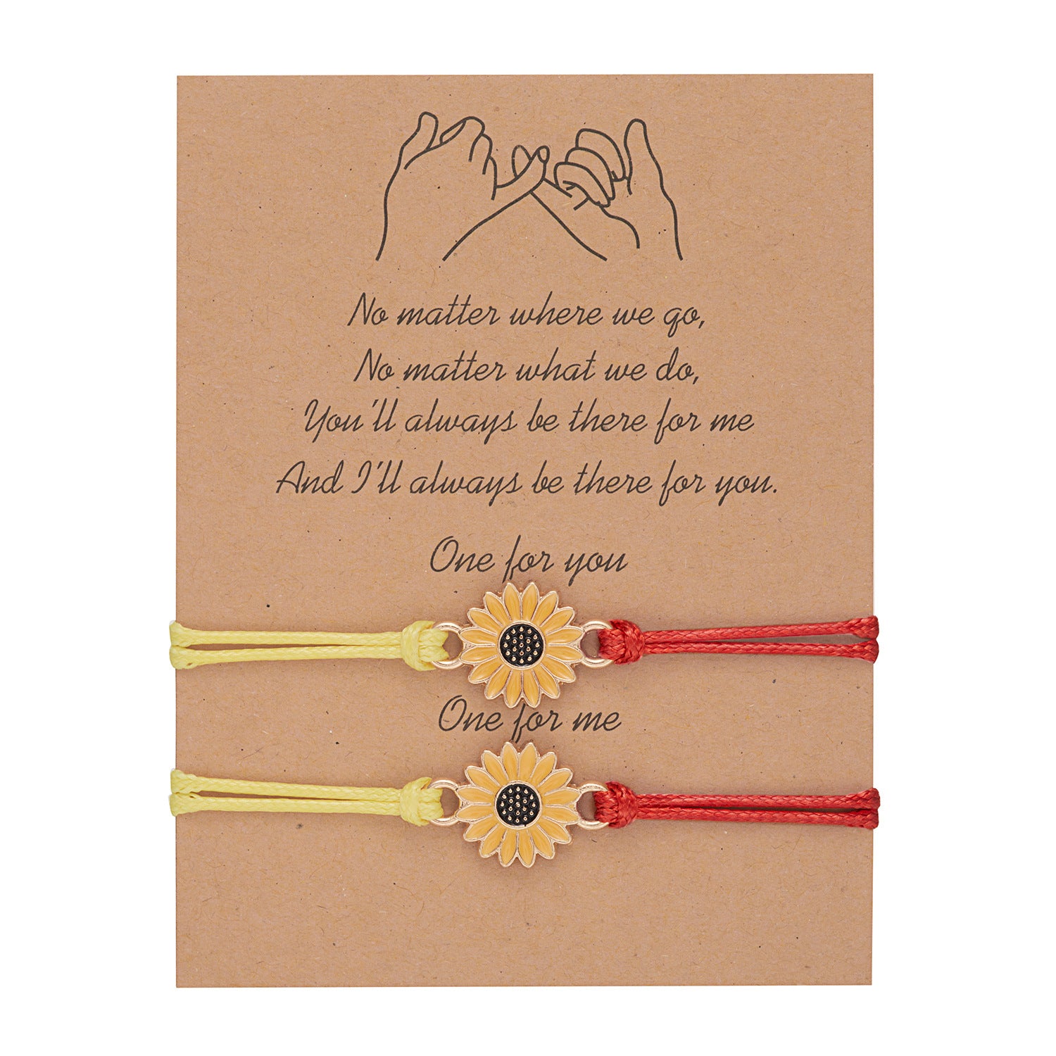 Wholesale  Sun Flower Paper Card Friendship Bracelet