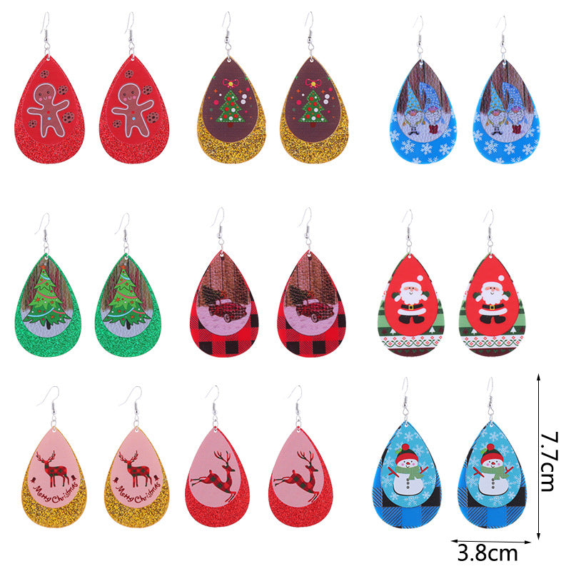 Wholesale Snowflake Elk Christmas Tree Acrylic Christmas Earrings