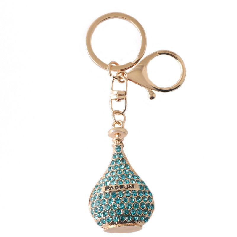 Wholesale Creative Diamond Perfume Bottle Keychain